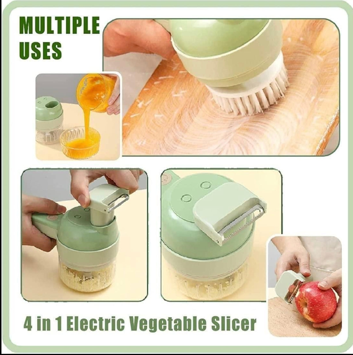 4 in 1 Portable Electric Vegetable Cutter Set