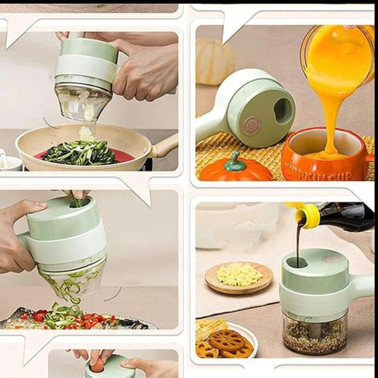 4 in 1 Portable Electric Vegetable Cutter Set